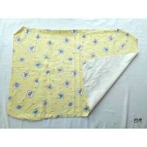 Vintage Horse Dog Lion Rabbit Yellow Baby Receiving Blanket 32"x23"